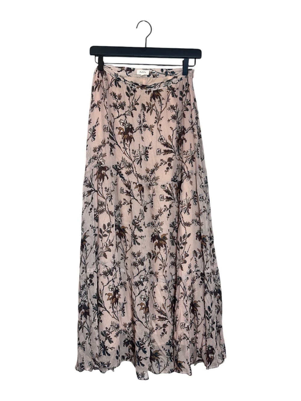 Floral Print Blush Maxi Skirt by Paolo